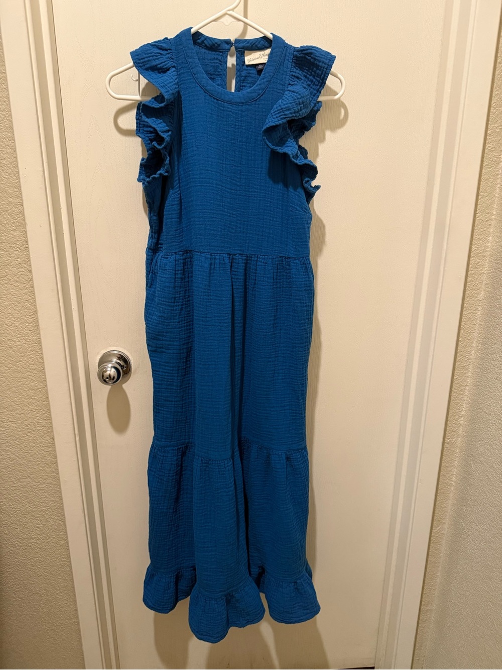 Universal Thread Royal Blue Ruffle Sleeve Tiered Girls' Dress